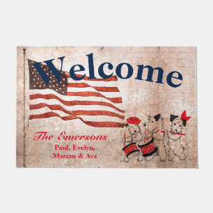 Paillasson Drapeau patriotique mignon Chiens écossais Fife Mu