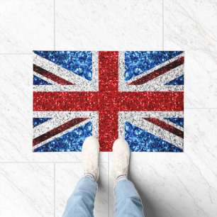 Paillasson Drapeau rouge bleu blanc brillant parties scintill