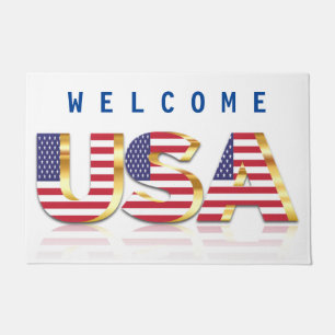 Paillasson Drapeau USA - Bienvenue