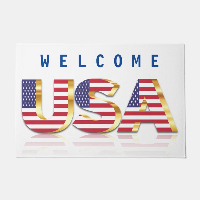 Paillasson Drapeau USA - Bienvenue (Devant)