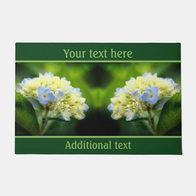 Paillasson Dreamy Blue Hydrangea Flower Personnalisé (Devant)