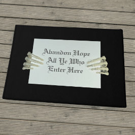 Paillasson Drôle Abandon Hope Citation Black Halloween Doorma