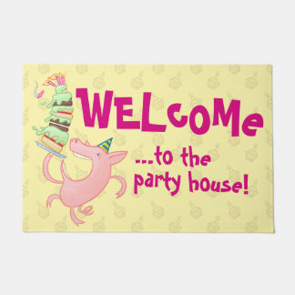 Paillasson Drôle Cochon Bienvenue Au Dessin De Fête Maison Ca