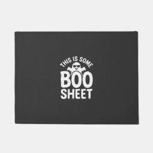 Paillasson Drôle de feuille de Boo fantôme Halloween Design_1