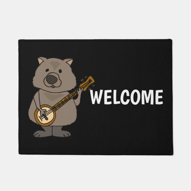 Paillasson Drôle de Wombat dans le dessin de Banjo (Devant)