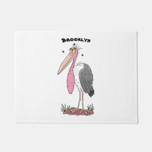 Paillasson Drôle dessin animé de cigogne en marabou