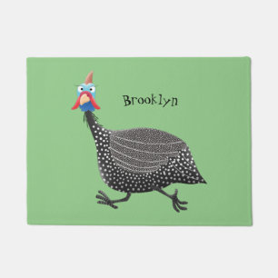 Paillasson Drôle dessin animé d'oiseau de Guineafowl