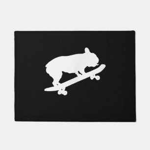 Paillasson drôle français bulldog sur skboard cadeau