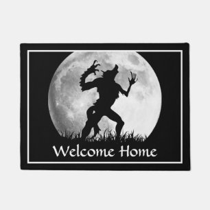 Paillasson Drôle Halloween Accueil - Werewolf Pleine lune