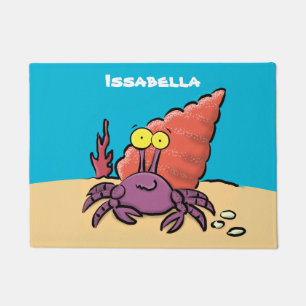 Paillasson Drôle mignon caricature pourpre crabe ermite