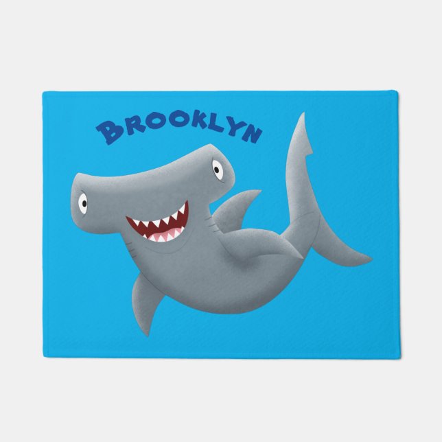 Paillasson Drôle mignon requin marteau dessin animé (Devant)