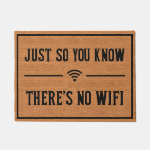 Paillasson Drôle Pas Wifi Rustique Brown Burlap Motif