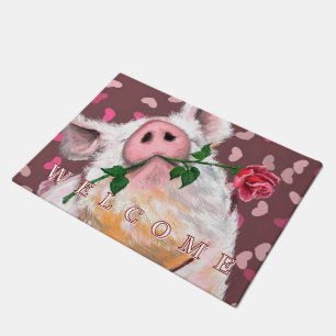 Paillasson Drôle Porte de porc - Bienvenue