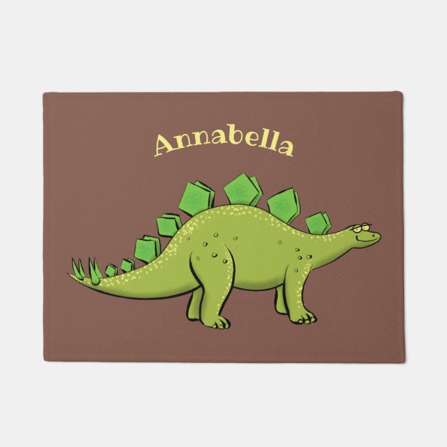 Paillasson Drôle stegosaurus dinosaure dessin animé (Devant)