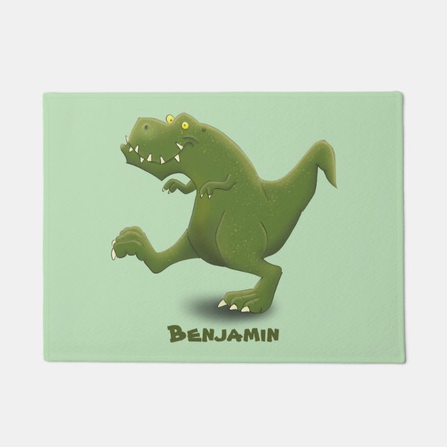 Paillasson Drôle T rex dinosaure dessin animé humour (Devant)