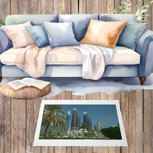 Paillasson Dubaï Scenery Skyscrapers bleu Sky Palm Door Mat