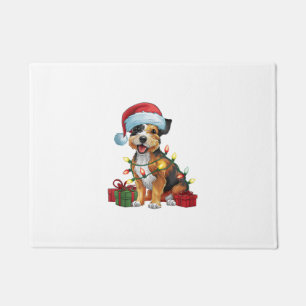 Paillasson Éclairage de Noël Chapeau frontière Terrier Chien