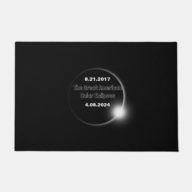Paillasson Éclipse solaire double date 2024 et 2017 (Devant)