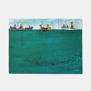 Paillasson École de poissons parmi les lignes par Thornton Ut