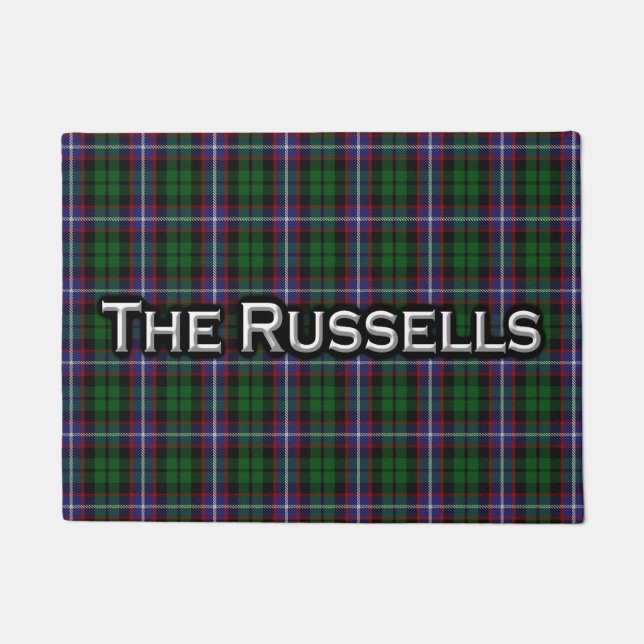 Paillasson écossais de tartan de Russell de clan (Devant)