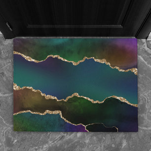 Paillasson Edgy Agate Sombre Moody Jewel Tone Mystic Turquo