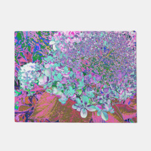 Paillasson Elegant Aqua et Purple Limelight Hydrangea Détail