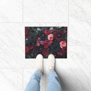 Paillasson Élégant arrangement floral foncé avec Roses