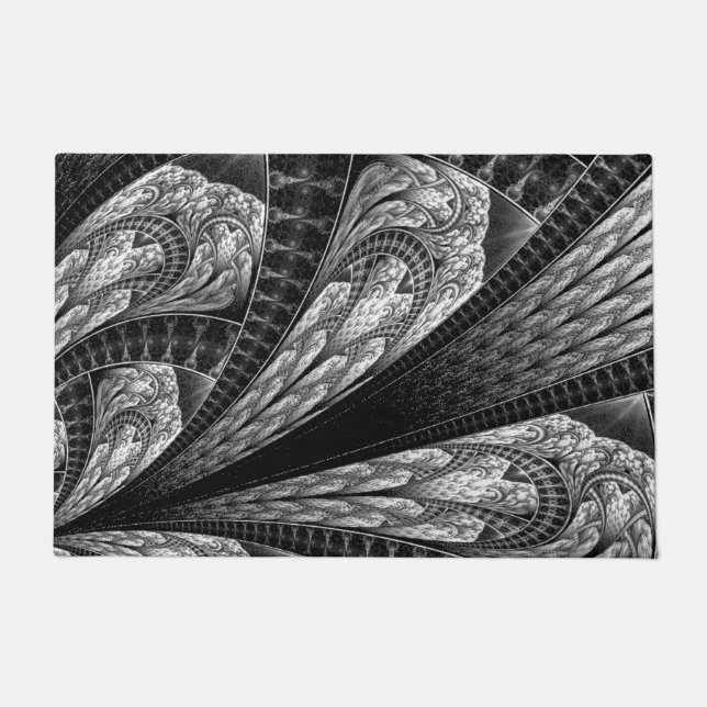 Paillasson Elégant Art numérique Fractal Silver Design (Devant)