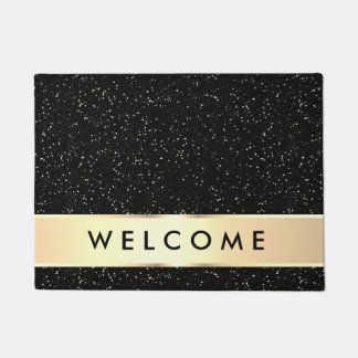Paillasson Elegant Black And Gold Welcome