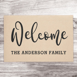 Paillasson Elegant black neutral or family name welcome