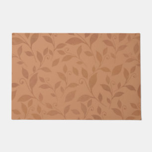 Paillasson Élégant Brown Abstrait Feuilles d'automne Motif
