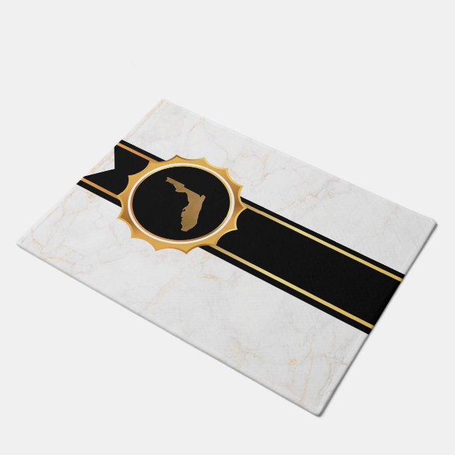 Paillasson Elegant Chic Gold & Black Florida State Map (Incliné)