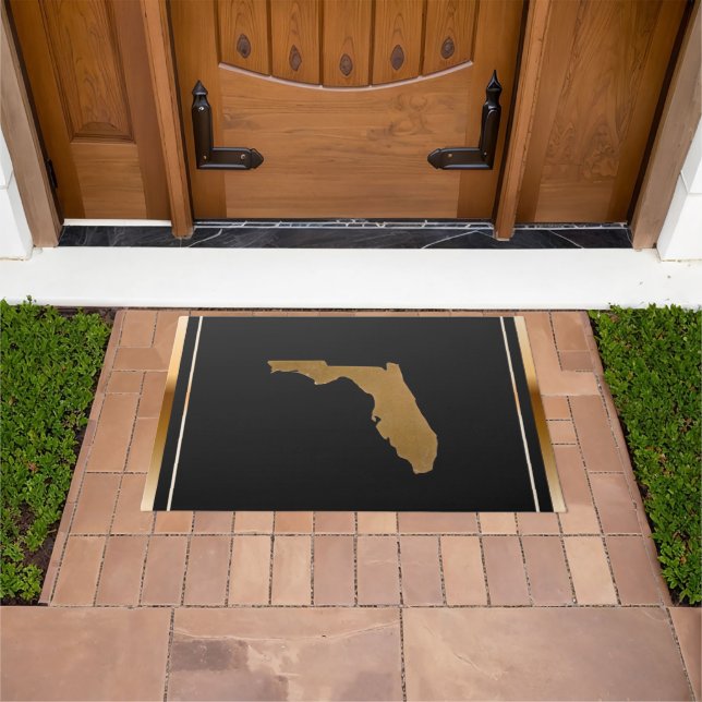 Paillasson Elegant Chic Gold & Black Florida State Map (De plein air)