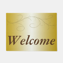 Élégant fleuri bienvenu de porte de front interne