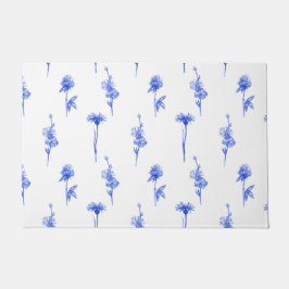 Paillasson Elegant Floral Blue Flowers Doormat