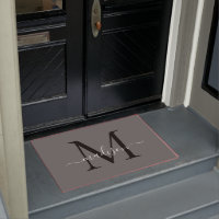 Élégant gris noir personnalisé Monogramme Nom du s