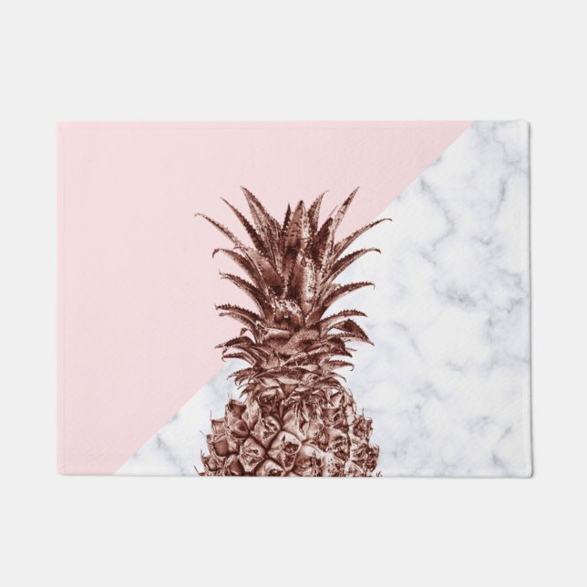 Paillasson Elégant joli rose d'ananas en marbre blanc (Devant)