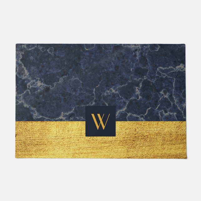 Paillasson Élégant marbre d'or Monogram (Devant)