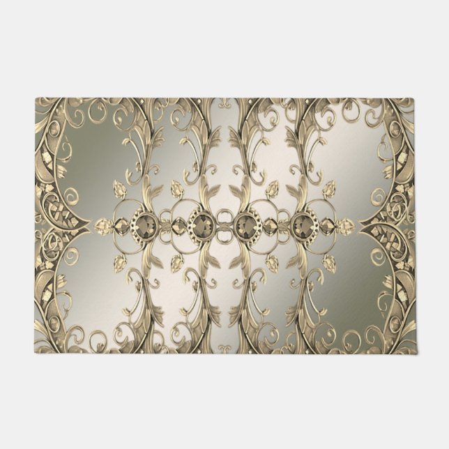 Paillasson Élégant mat décoratif or moderne (Devant)