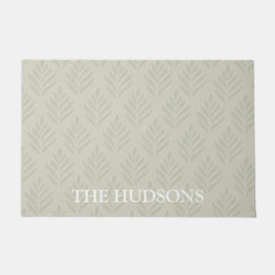 Paillasson Élégant Motif Botanique Beige Personnalisé