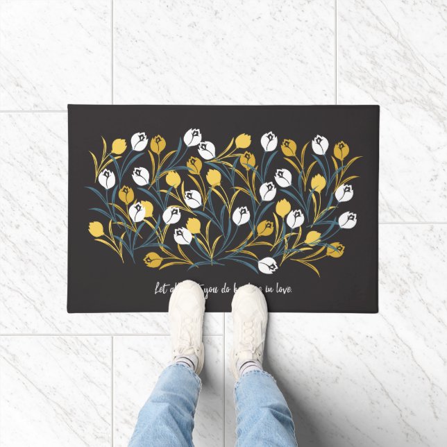 Paillasson Élégant motif floral de Tulipe (Intérieur)