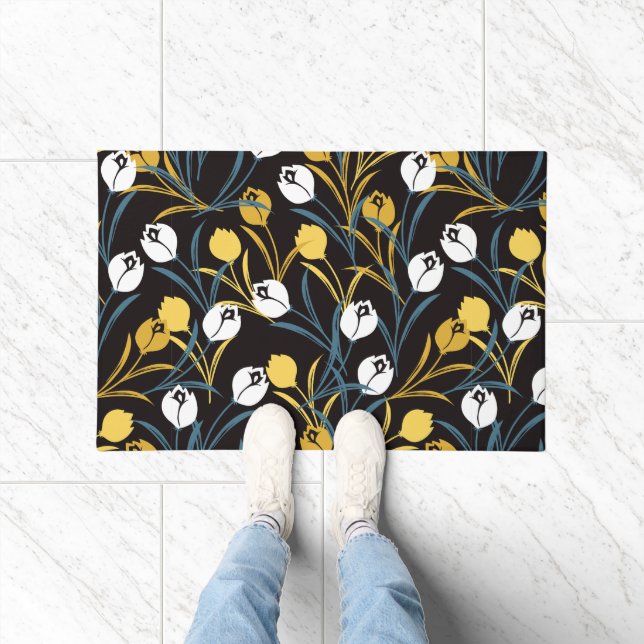 Paillasson Élégant motif floral de Tulipe (Intérieur)