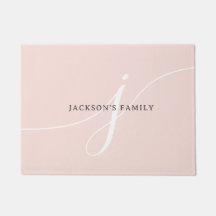 Élégant noir rose clair rose Monogramme