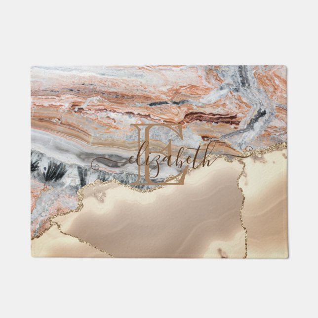 Paillasson Élégant Parties scintillant or élégant en marbre p (Devant)