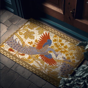 Paillasson Elégant Peacock motif Walter Crane Vintage