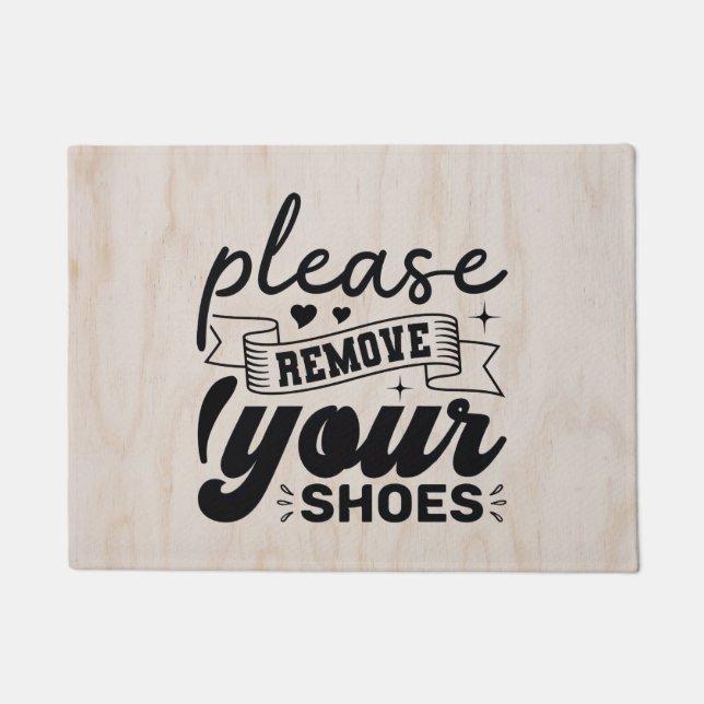 Paillasson Elegant Please Remove Shoes Wood Texture (Devant)