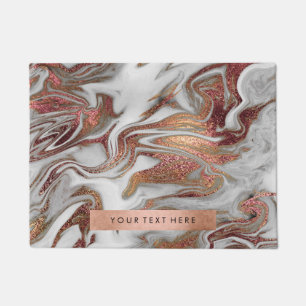Paillasson Elégant rose en cuivre moderne or blanc marbre