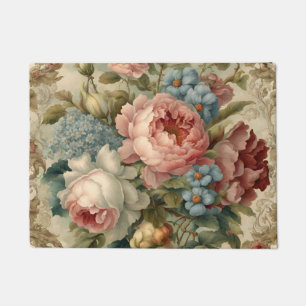 Paillasson Élégant Rose victorien, Fleurs de Jardin