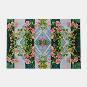 Paillasson Elégante aquarelle rose rose rose floral roses ros