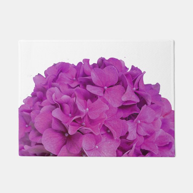 Paillasson Elégante magenta rose hydrangée florale roses (Devant)
